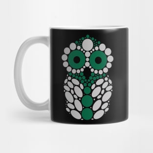 Silver and Green Owl Mug